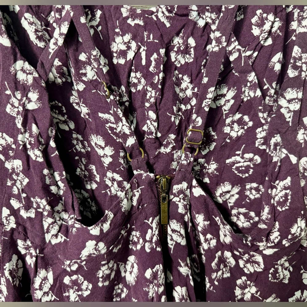 Kimchi Blue Urban Outfitters Purple White Floral Pattern Mini Dress Sz 4 Chic - Picture 7 of 12